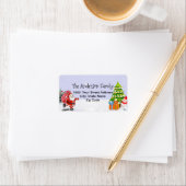 Santa Claus Ice Skaten Adressaufkleber (Insitu)