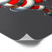 Santa Claus Ice Skaten Skater Weihnachten Weihnach Poster (Ecke)