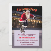 Santa Claus Ice Skating Einladung (Vorderseite)