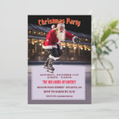 Santa Claus Ice Skating Einladung (Stehend Vorderseite)