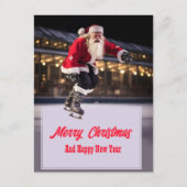 Santa Claus Ice Skating Postkarte (Vorderseite)