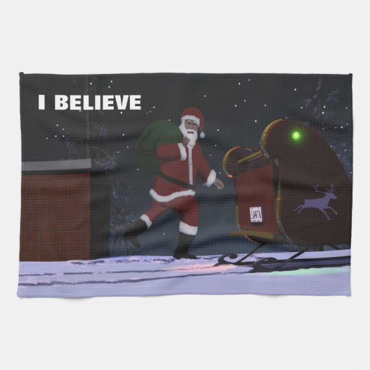 Santa Claus - Ich glaube Geschirrtuch (Horizontal)
