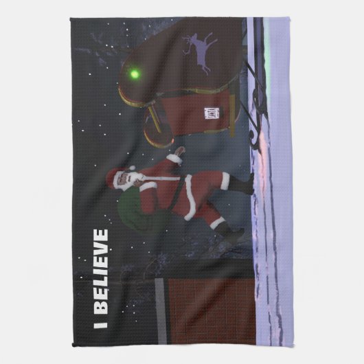 Santa Claus - Ich glaube Geschirrtuch (Vertikal)