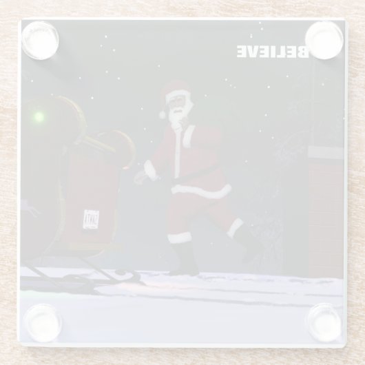 Santa Claus - Ich glaube Glasuntersetzer (Rückseite)