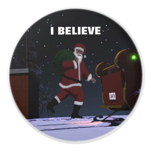 Santa Claus - Ich glaube Keramikknauf (Vorderseite)