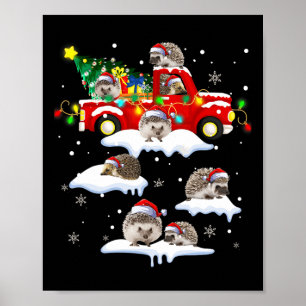 Santa Claus Igel & amp; Red Truck Xmas Treme Me Poster