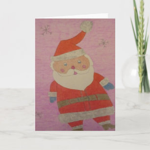 Santa Claus Illustration auf Rosa Karte