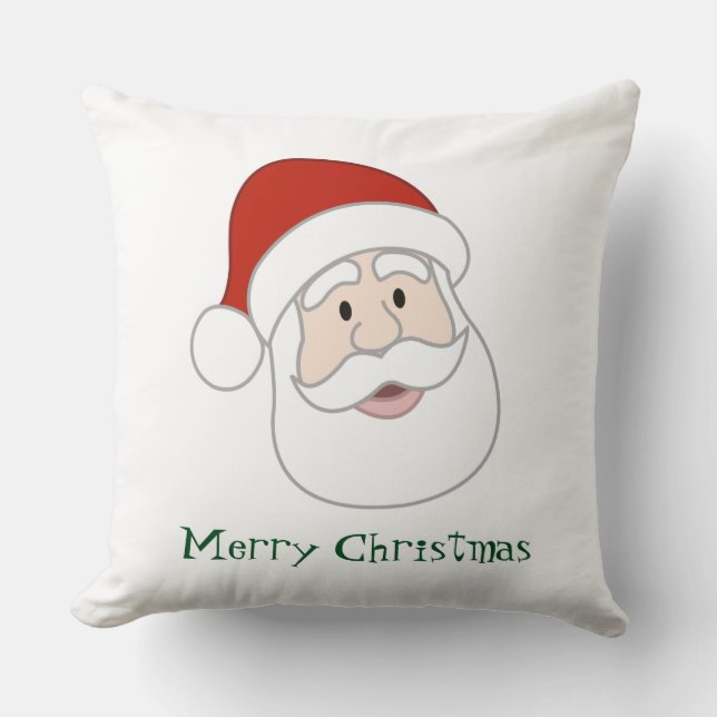 Santa Claus Illustration & Text Kissen (Vorderseite)