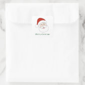 Santa Claus Illustration & Text Quadratischer Aufkleber (Tasche)