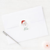 Santa Claus Illustration & Text Runder Aufkleber (Umschlag)