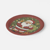 Santa Claus Illustration Weihnachtsdruckplatte Pappteller (Schrägansicht)