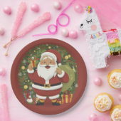 Santa Claus Illustration Weihnachtsdruckplatte Pappteller (Party)
