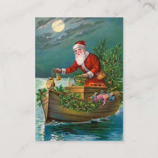 Santa Claus im Boot Visitenkarte (Vorderseite)