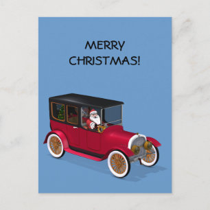 Santa Claus im Hot Rod Feiertagspostkarte