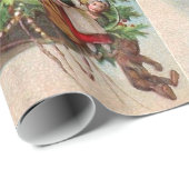 Santa Claus im Luftschiff Geschenkpapier (Rolleneckpunkt)