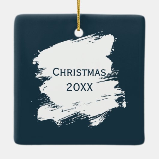 Santa Claus im Mondschein Keramikornament (Rückseite)