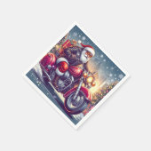 Santa Claus im Motormodus Serviette (Ecke)