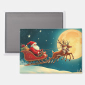 Santa Claus im Schlitten Magnet (Vorderseite/Rückseite)