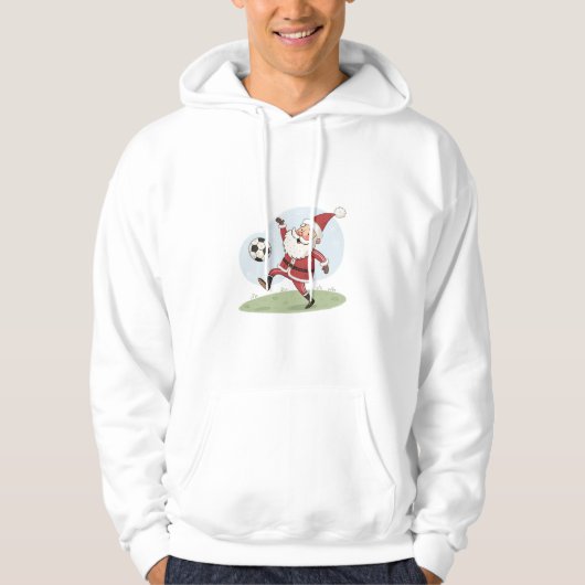Santa Claus in Action: Playing Christmas Soccer Hoodie (Vorderseite)