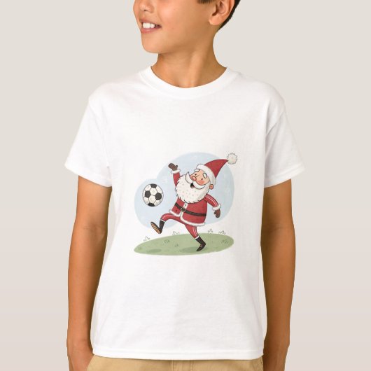 Santa Claus in Action: Playing Christmas Soccer T-Shirt (Vorderseite)