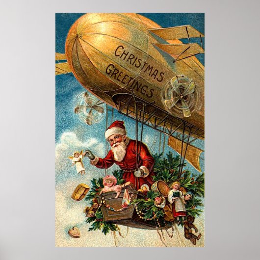 Santa Claus in Airship Poster (Vorne)