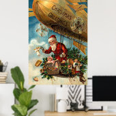 Santa Claus in Airship Poster (Heimbüro)