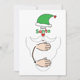 Santa Claus in American Sign Language Feiertagskarte
