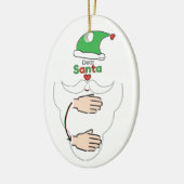 Santa Claus in American Sign Language Keramik Ornament (Links)