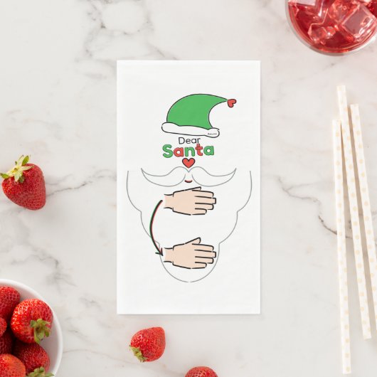Santa Claus in American Sign Language Serviette (Beispiel)