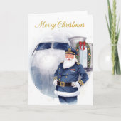 Santa Claus in at the airport Karte (Vorderseite)