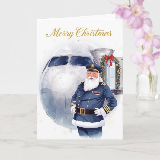 Santa Claus in at the airport Karte (Orchidee)