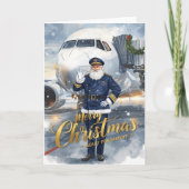 Santa Claus in at the airport Karte (Vorderseite)