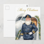 Santa Claus in at the airport Postkarte (Vorne/Hinten)
