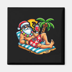 Santa Claus in Badehose Sommer Weihnachten Strandp Magnet
