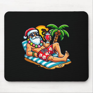 Santa Claus in Badehose Sommer Weihnachten Strandp Mousepad
