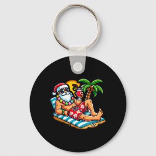 Santa Claus in Badehose Sommer Weihnachten Strandp Schlüsselanhänger