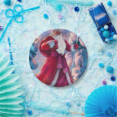 Santa Claus in forest Pappteller (Party)