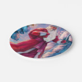 Santa Claus in forest Pappteller (Schrägansicht)