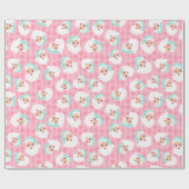 Santa Claus in Mint Green Hat Pink Retro Weihnacht Geschenkpapier (Flach)
