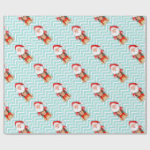 Santa Claus in red pajamas holding a mug Geschenkpapier (Flach)