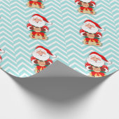 Santa Claus in red pajamas holding a mug Geschenkpapier (Ecke)