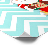 Santa Claus in red pajamas holding a mug Poster (Ecke)