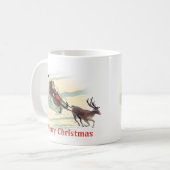 Santa Claus in Reindeer Sleigh Kaffeetasse (Vorderseite Links)