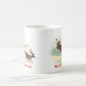 Santa Claus in Reindeer Sleigh Kaffeetasse (Mittel)