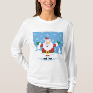 Santa Claus in schneelandschaftlicher Winterszene T-Shirt