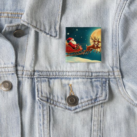 Santa Claus in Sleigh Button (Beispiel)