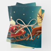 Santa Claus in Sleigh Geschenkpapier Set (Beispiel)