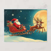 Santa Claus in Sleigh Postkarte (Vorderseite)