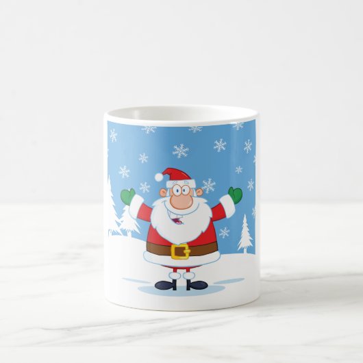 Santa Claus in Snowy Winter Scene Kaffeetasse (Mittel)