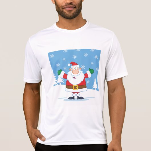 Santa Claus in Snowy Winter Scene T-Shirt (Vorderseite)